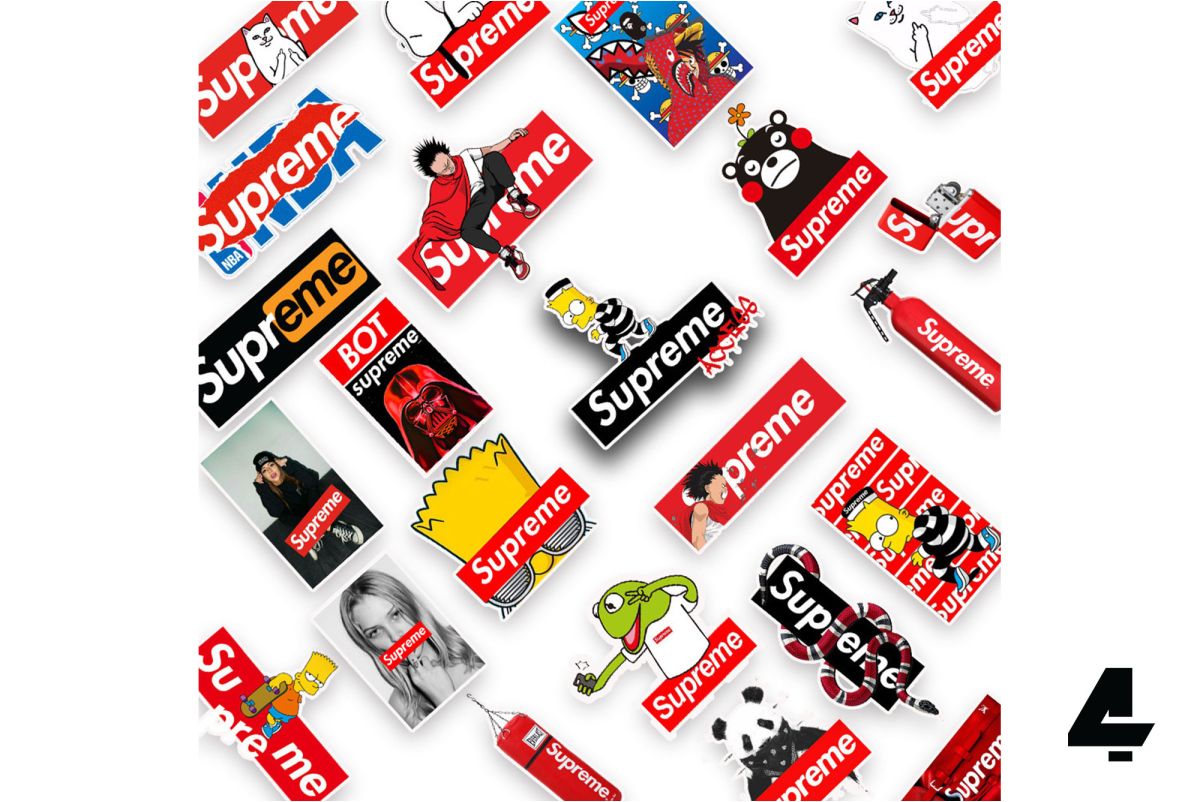Stickers autocollants hommage à la marque Supreme (50 pièces)