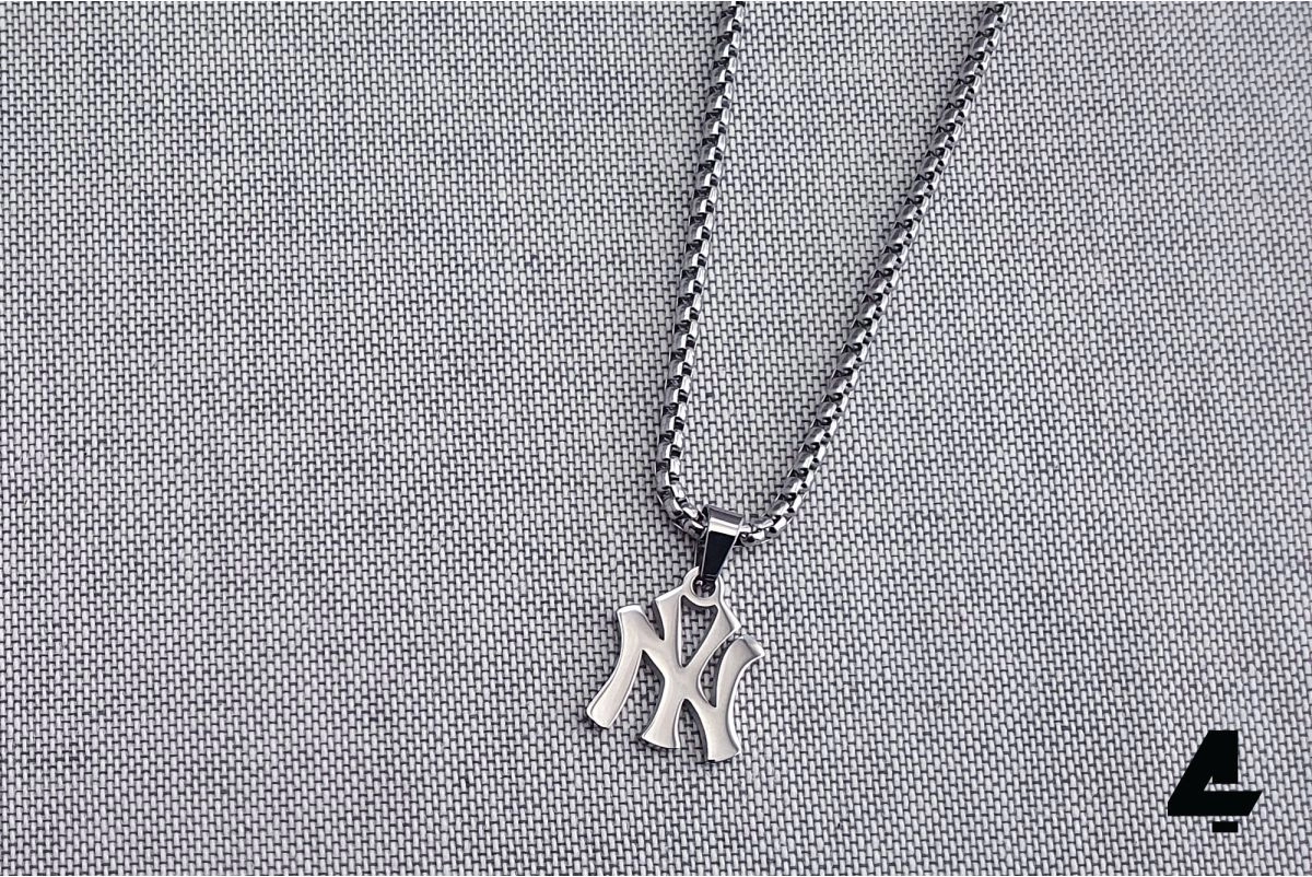 "NY" chain & pendant (New York Yankees - baseball), high-end stainless steel